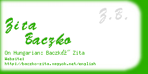 zita baczko business card